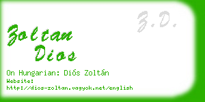 zoltan dios business card